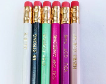 Pencils, Imprinted pencils, Positive pencils, Lead pencils, Pencil set, Positivity, Positive message, You got this,,