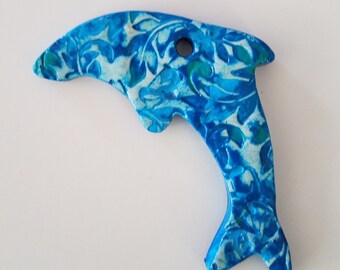 Dolphin Boho Damask Handpainted Decoration