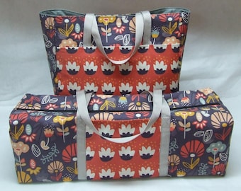 Tote with Accessory Bag for the Cricut Maker / Cricut Explore Air / Explore Air 2 / Silhouette Cameo 3 / Kaleidoscope Flower Bloom Print