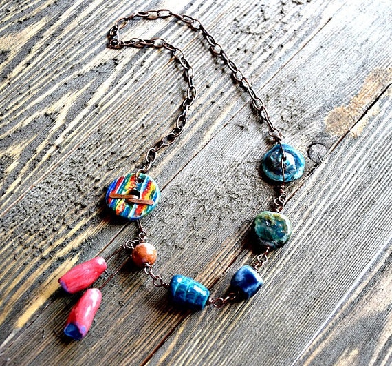 Artisan Ceramic Beads Necklace
