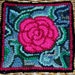 Beginner ROSE Primitive Rug Hooking Kit with Cut Wool Strips