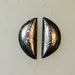 Damascus Steel cabochon pair, stainless Damascus