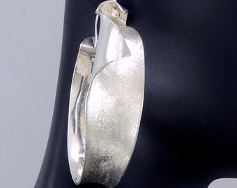Sterling Silver Large Hoop Earrings, Sterling Silver Hoop Earrings, Anticlastic Hoop Earrings, Lightweight Hoop Earrings, “Joy Hoops”