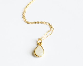 Dainty Gold Necklace, Moonstone Necklace, Gold Necklace, Simple Necklace, Layering Necklace, Dainty Gold Necklace, Bridesmaid Necklace