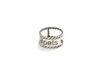Silver Ring 925 #Pets with stamped Greaves sterling silver woman