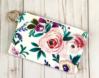 Oversized Floral Ring Clip Pouch