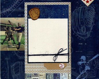 Play Ball - 12x12 Premade Baseball Scrapbook Page