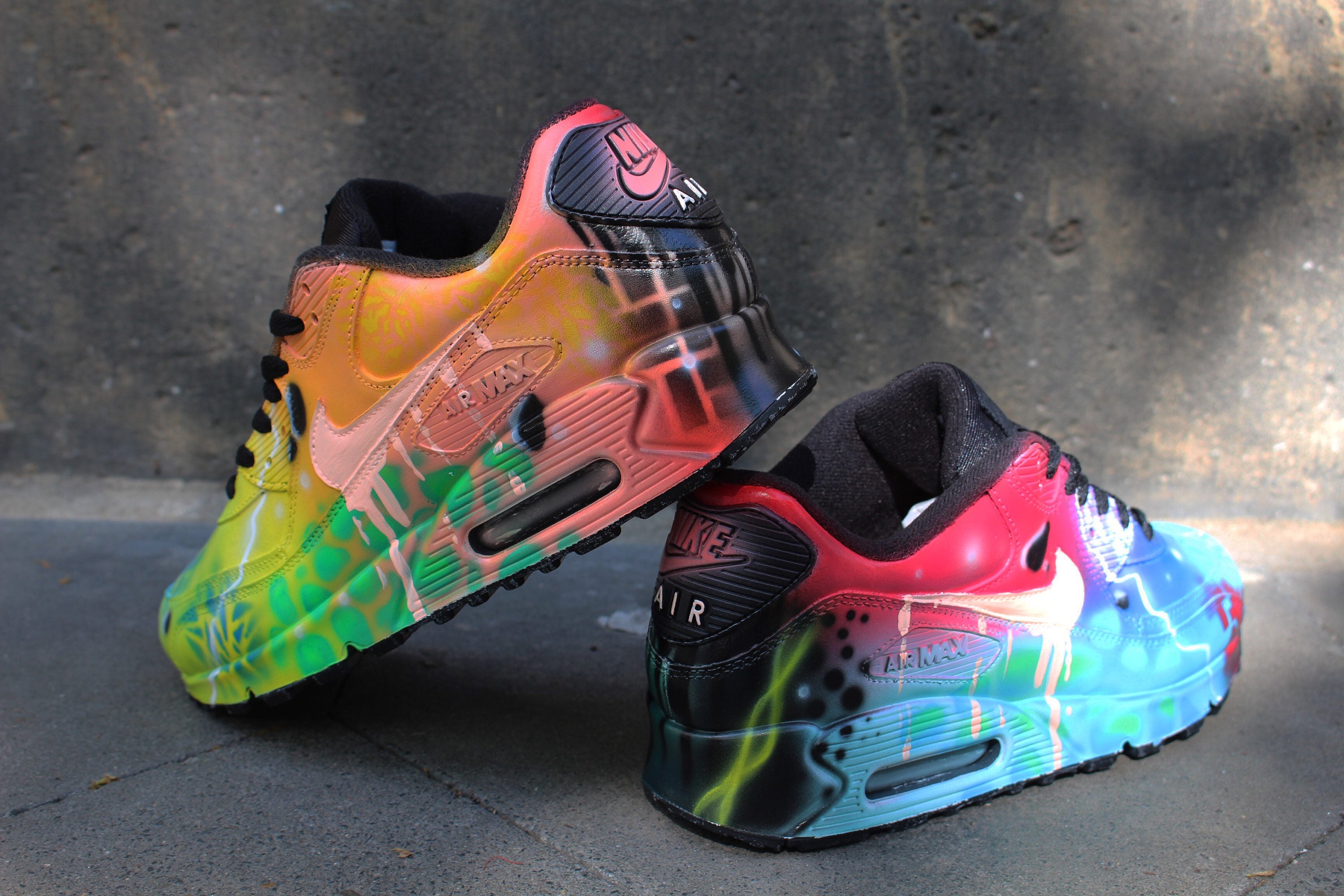 2. "Nike Air Max 90 Custom Sneakers with Nail Art" - wide 7