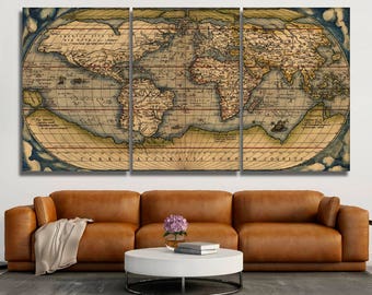 World map canvas | Etsy