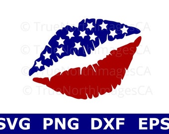 American Flag SVG / Lips SVG / 4th of July SVG / Patriotic svg / United States svg / svg American Girl / svg Files for Cricut