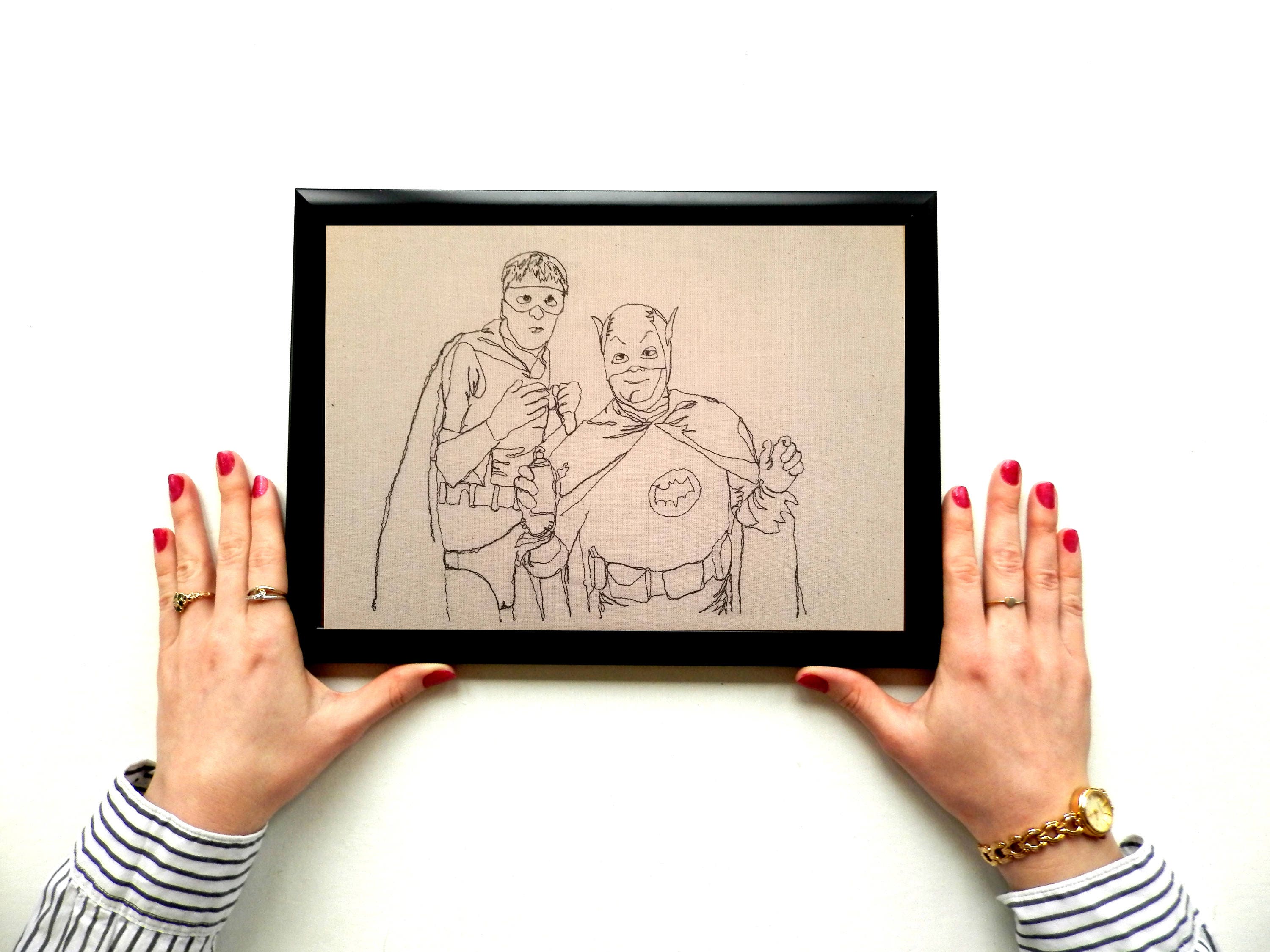 Stitched Up Only Fools Horses Batman And Robn Framed A4 Zoom