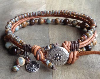 Bohemian bracelet gift for her boho bracelet boho chic bracelet womens jewelry rustic bracelet gemstone bracelet earthy bracelet