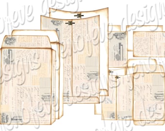 6x9 Printable Envelope Album Collage & Plain Templates