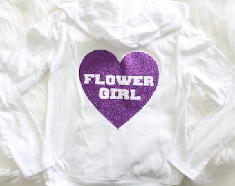 Will you be our Flower Girl, Lightweight Hoodie, Flower Girl Presents, Kids Hoodies, Hoodie Jacket, Purple Hoodie, Bridal Party shirts