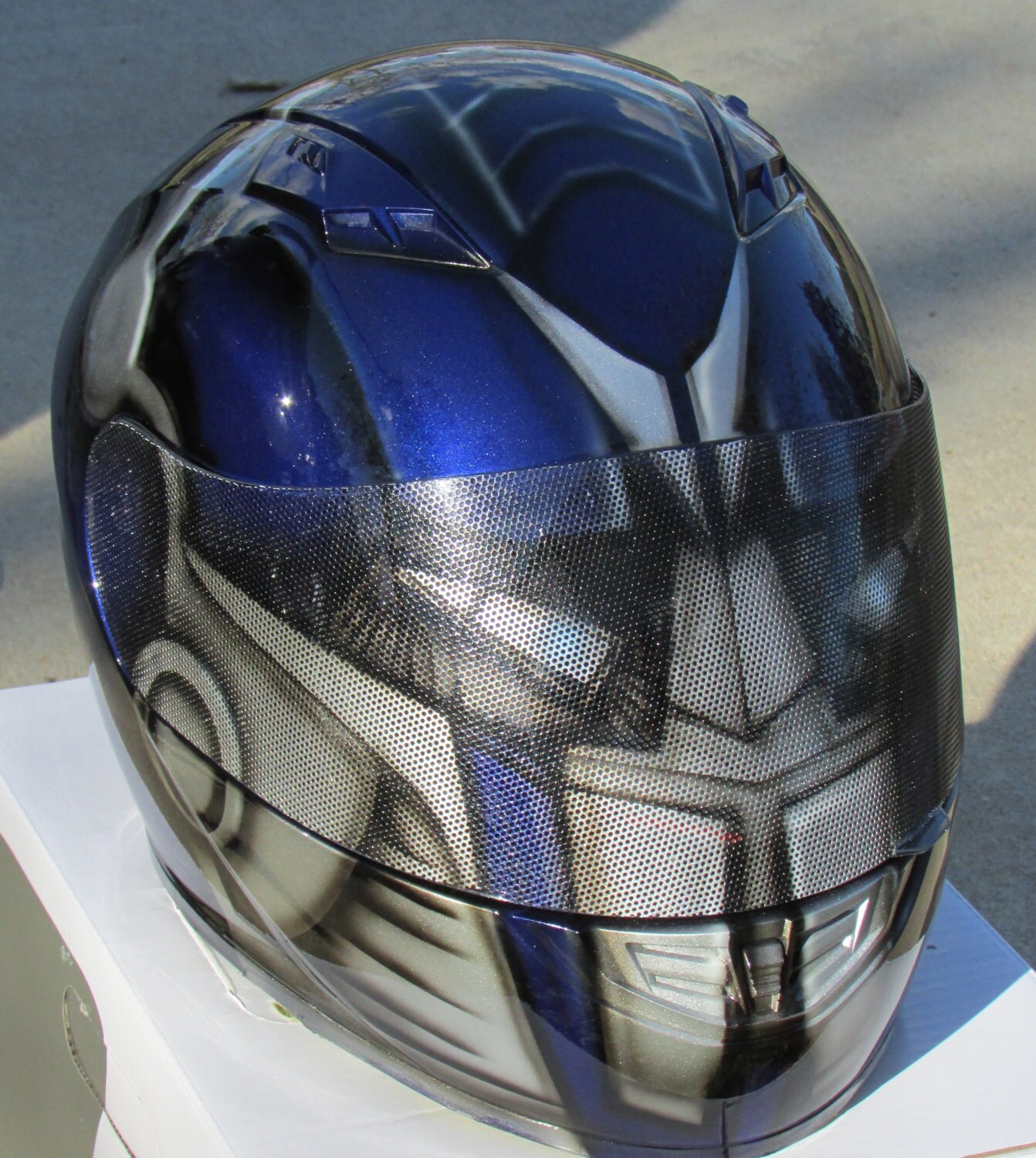 Transformers Optimus Prime custom painted motorcycle helmet