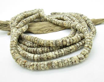 Natural Salwag Seed Rondelle or Heishi Bead, 3x7mm (55)