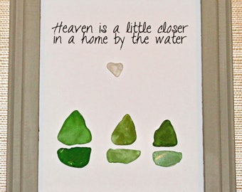 Sea Glass Sailboat Shadow Box Art