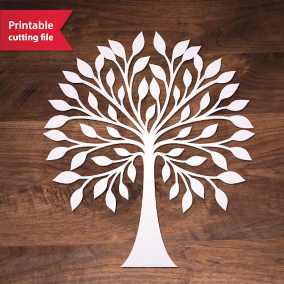 Laser cut tree vector teplate SVG DXF Studio. Tree Vector