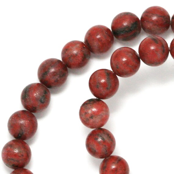 Red Sesame Jasper Beads 8mm Round