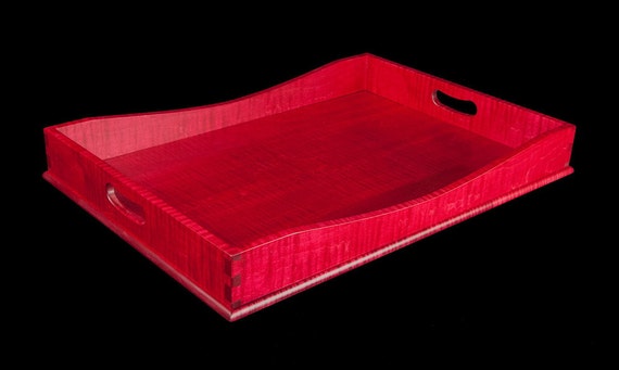 15" x 21" Ruby Red Tiger Maple Serving Tray