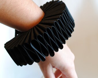 Black Elizabethan Cuffs,Gothic Wrist Cuffs-One Pair-Custom-Made to Order