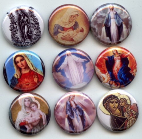 VIRGIN MARY 9 Pinback 1 Buttons Badges Pins