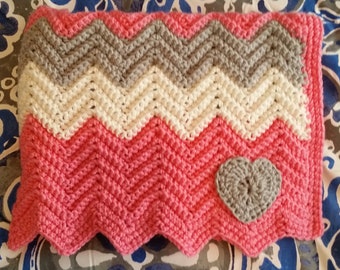 Baby Girl Heart Blanket