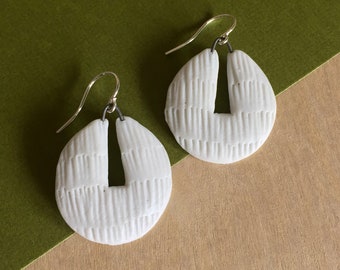 Porcelain Earrings - White