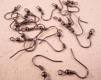 Fishhook Earwires Gunmetal Earwires Gunmetal Black Fishhook Earwires Silver Findings
