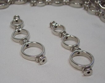 1 Pair of Triple Curved Bead Frame in Sterling Silver