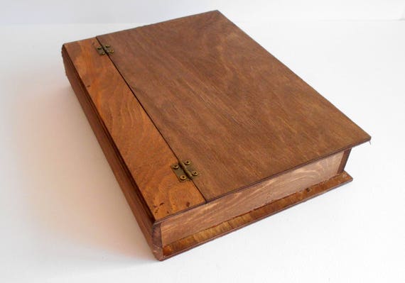 Wooden Book Box Pine wood box for book keepsake Jewelry