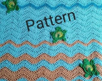Crochet sea turtle blanket pattern, crochet blanket pattern, crochet pattern, crochet baby blanket, sea turtle gift, beach lovers gift