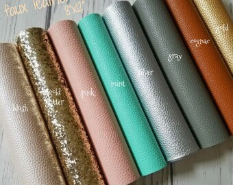 Leather Sheets - textured leather - faux leather - 8x12 leather - bow making material - earring leather making teardrop DIY leather craft