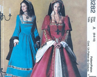 McCall's 3282 Misses' Renaissance Tudor Costume Sewing Pattern Size 6 to 10 Bust 30 to 32