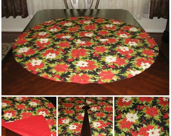 Xmas tree skirt Gold tree skirt Red tree skirt Christmas tree skirt Poinsettia tree skirt Christmas decoration Xmas decor