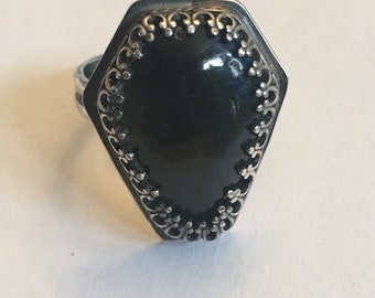 Sterling silver coffin ring size