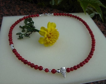 Necklace with coral and sparkling 925 Silver!