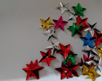 Set of 115 SEQUINS stars 15mm in diameter