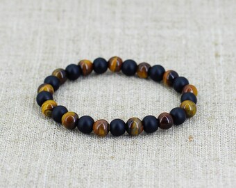 Tiger eye bracelet Black onyx bracelet African jewelry Viking jewelry for men bracelet Men gift for father day gift for dad gift for friend