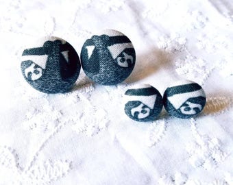 Sloth Earrings/Sloth Pin/Sloth Studs/Sloth Button/Sloth Jewelry/Flamingo Earrings/Flamingo Jewelry/Fabric Earrings/Button Earrings