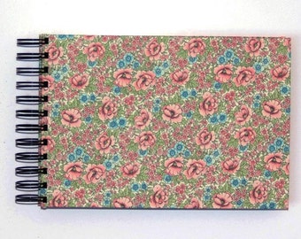 Shabby Chic floral A5 Photo Album, spiral bound pink rose scrapbook, baby album