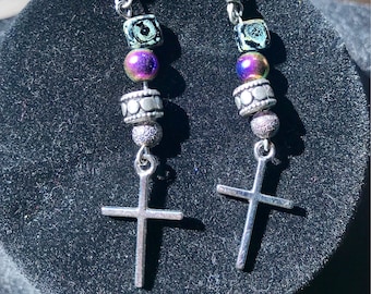 Silver Cross Earrings