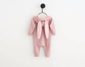 Baby and tolder bunny suit onesie pink animal suit pyjama clothing children little christmas sinterklaas cute present cadeau kraamcadeau