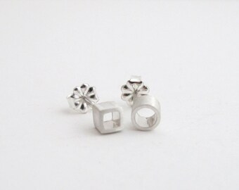 Mismatched Earrings, Silver Studs, Geometric Studs, Mismatch Studs, Small Stud Earrings, Sterling Silver, Asymmetrical Earrings