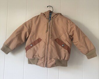 1950's weather tamer brown hooded winter coat - size 2t / 3t