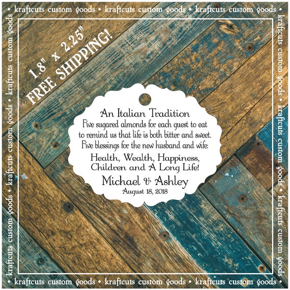Jordan Almond Favor Tags #806 FREE SHIPPING!