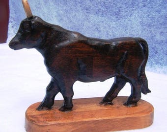 DeTaureau wooden sculpture. Camargue on its base. NO. 3