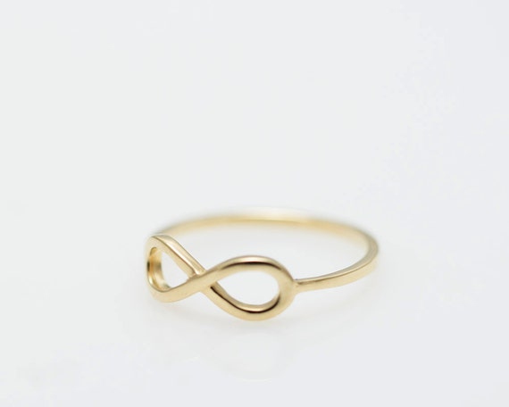 Infinity ring 14k solid yellow Gold Infinity engagment