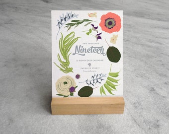 Wildflower Desk Calendar 2019 | 2019 Desk Calendar | 2019 Calendar with Stand | Floral Calendar
