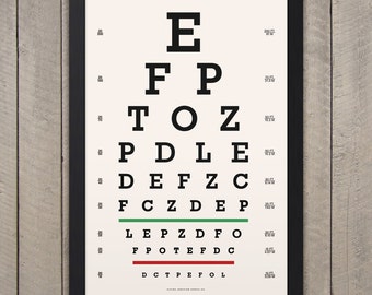 EYE CHART Print - Classic Snellen Vintage Look